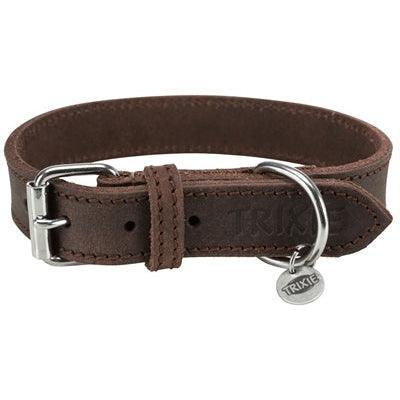 Trixie Halsband Hond Rustic Vetleer Donkerbruin
