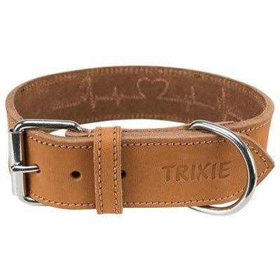Trixie Halsband Hond Rustic Vetleer Heartbeat Bruin