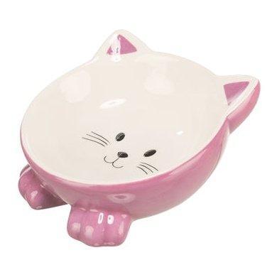 Trixie Voerbak / Drinkbak Kattenkop Verhoogd Keramiek Assorti