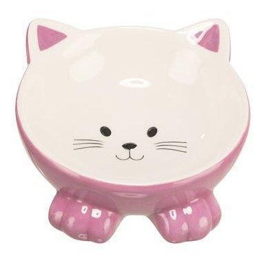 Trixie Voerbak / Drinkbak Kattenkop Verhoogd Keramiek Assorti