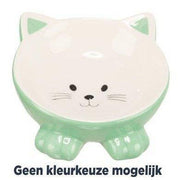 Trixie Voerbak / Drinkbak Kattenkop Verhoogd Keramiek Assorti