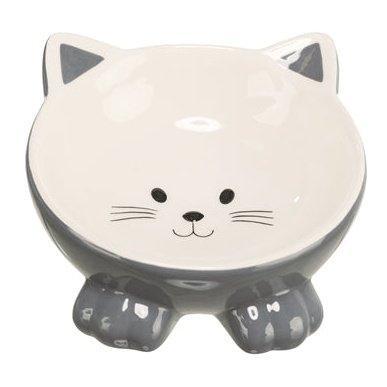 Trixie Voerbak / Drinkbak Kattenkop Verhoogd Keramiek Assorti