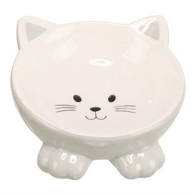 Trixie Voerbak / Drinkbak Kattenkop Verhoogd Keramiek Assorti