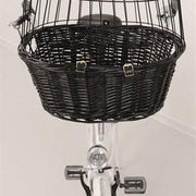 Trixie Wilgen Fietsmand Voorop Zwart Met Kussen En Kap