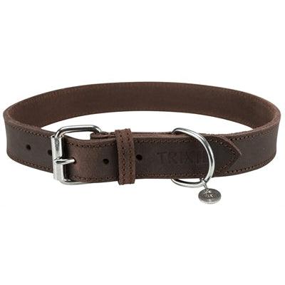 Trixie Halsband Hond Rustic Vetleer Donkerbruin-HOND-TRIXIE-57-66X3 CM (402864)-Dogzoo