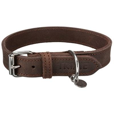 Trixie Halsband Hond Rustic Vetleer Donkerbruin-HOND-TRIXIE-37-44X2,5 CM (402861)-Dogzoo