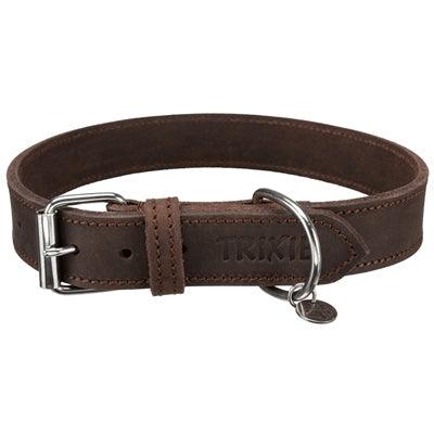 Trixie Halsband Hond Rustic Vetleer Donkerbruin-HOND-TRIXIE-48-56X3 CM (402863)-Dogzoo
