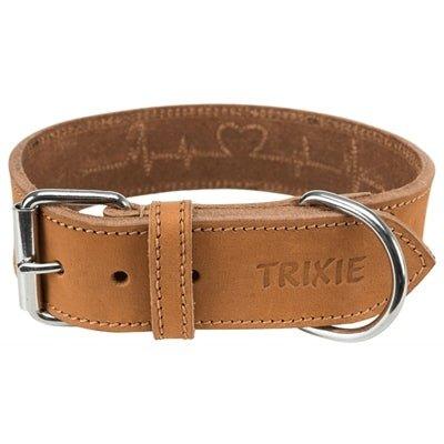 Trixie Halsband Hond Rustic Vetleer Heartbeat Bruin-HOND-TRIXIE-38-47X4 CM (402867)-Dogzoo