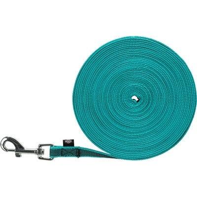 Trixie Hondenriem Sleeplijn Met Rubber Turquoise-HOND-TRIXIE-10 MTR X 1,5 CM (398639)-Dogzoo