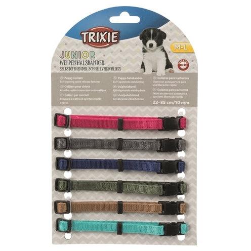 Trixie Puppy Halsbandset Bruin / Beige / Grijs / Roze / Blauw / Oranje 22-35 CM 6 ST-HOND-TRIXIE-Dogzoo