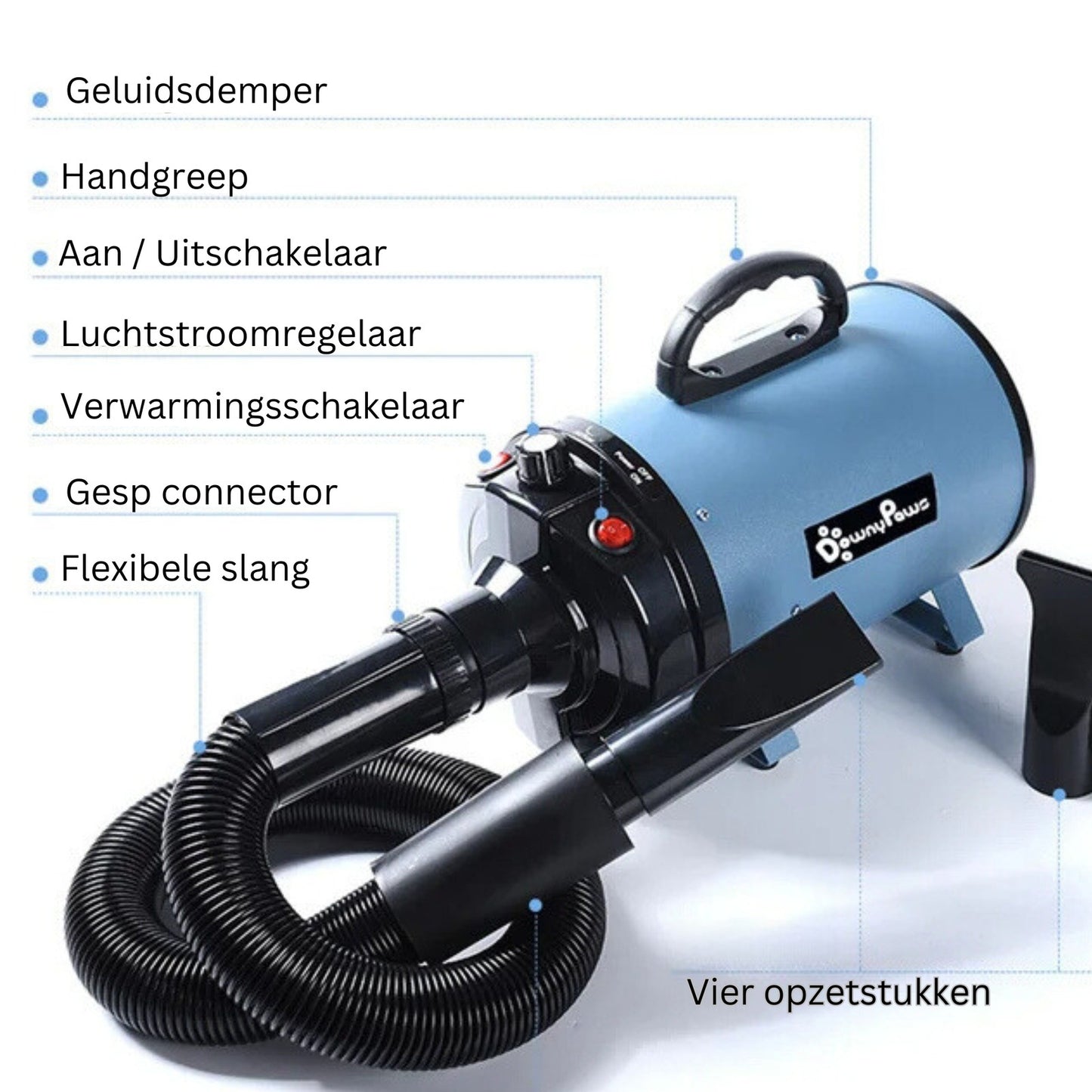 Waterblazer - Herculean - Waterblazer voor honden - Professionele waterblazer - 2800 watt - Professionele hondenföhn - Hondenföhn - Dogzoo