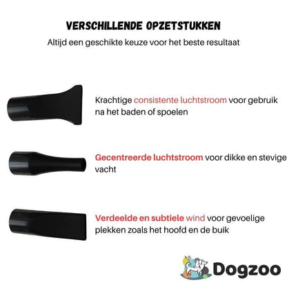 Waterblazer DZ-1090A-6 - 2400 watt - Professionele hondenföhn - Waterblazer voor honden - Stil - Trimsalon - Hondenföhn - Hondenharen verwijderen - Beste hondenföhn - Droger hond - Dogzoo