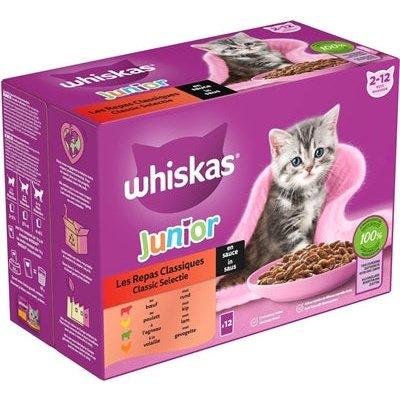 Whiskas Multipack Pouch Junior Classic Selectie Vlees In Saus 4X12X85 GR - Dogzoo