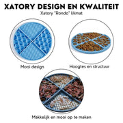 Xatory - Likmat - Rondo - Likmat hond - Honden likmat - Slowfeeder hond - Lick mat - Zelfklevend - Anti schrok - Likmat kat - Voermat - Katten likmat - Likmatten