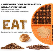 Xatory - Likmat - Rondo - Likmat hond - Honden likmat - Slowfeeder hond - Lick mat - Zelfklevend - Anti schrok - Likmat kat - Voermat - Katten likmat - Likmatten