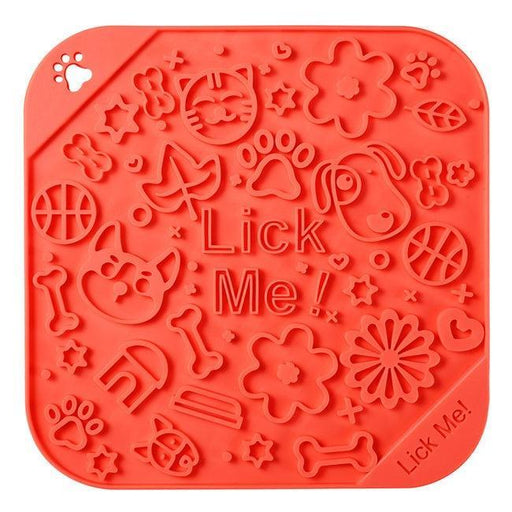 Xatory - Likmat hond - Vuurtje -Likmat - Honden likmat - Zelfklevend - Anti schrok - Likmat kat - Voermat - Lick mat - Katten likmat - Likmatten