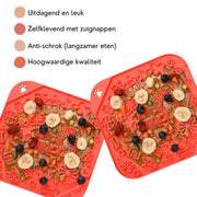 Xatory - Likmat hond - Vuurtje -Likmat - Honden likmat - Zelfklevend - Anti schrok - Likmat kat - Voermat - Lick mat - Katten likmat - Likmatten