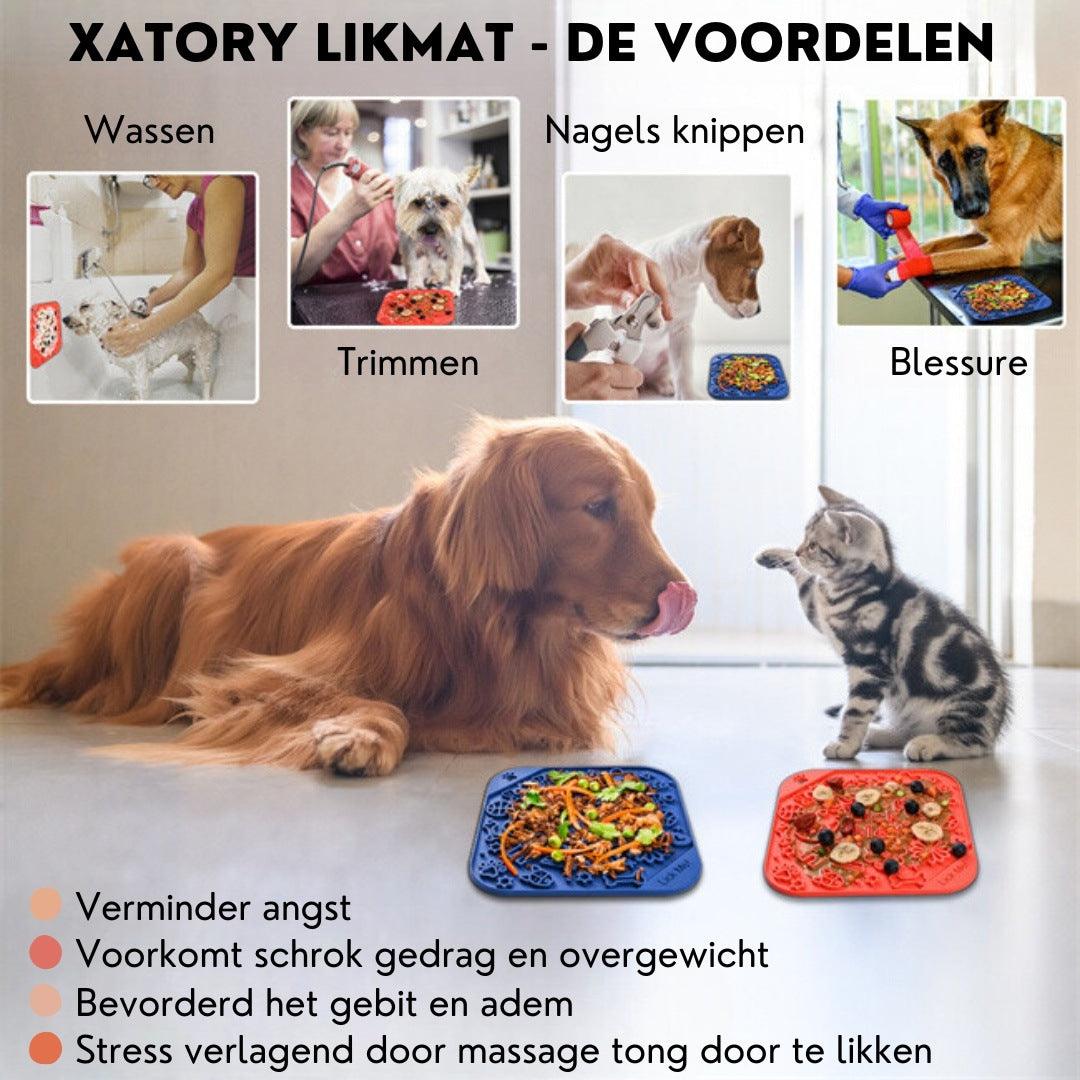 Xatory - Likmat hond - Vuurtje -Likmat - Honden likmat - Zelfklevend - Anti schrok - Likmat kat - Voermat - Katten likmat - Likmatten - Dogzoo