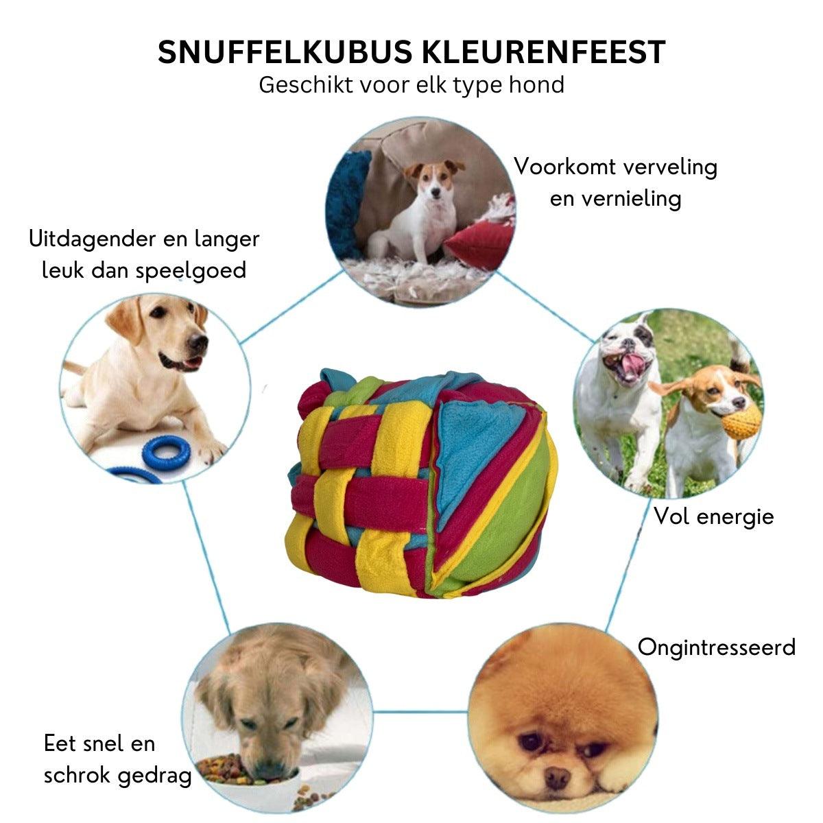 Xatory - Snuffelmat hond - Kleurenfeest - Snuffelmat - Anti schrokbak - Hondenpuzzel - Honden speelgoed - Honden snuffelmat - Dogzoo