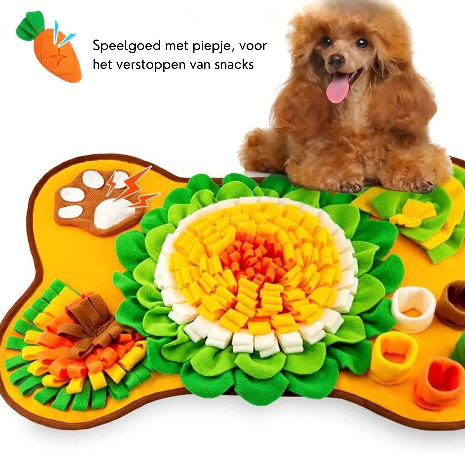 Xatory - Snuffelmat voor honden - WortelWroeter - Snuffelmat hond - Hondenpuzzel - Anti schrokbak - Hondenspeelgoed - Dogzoo