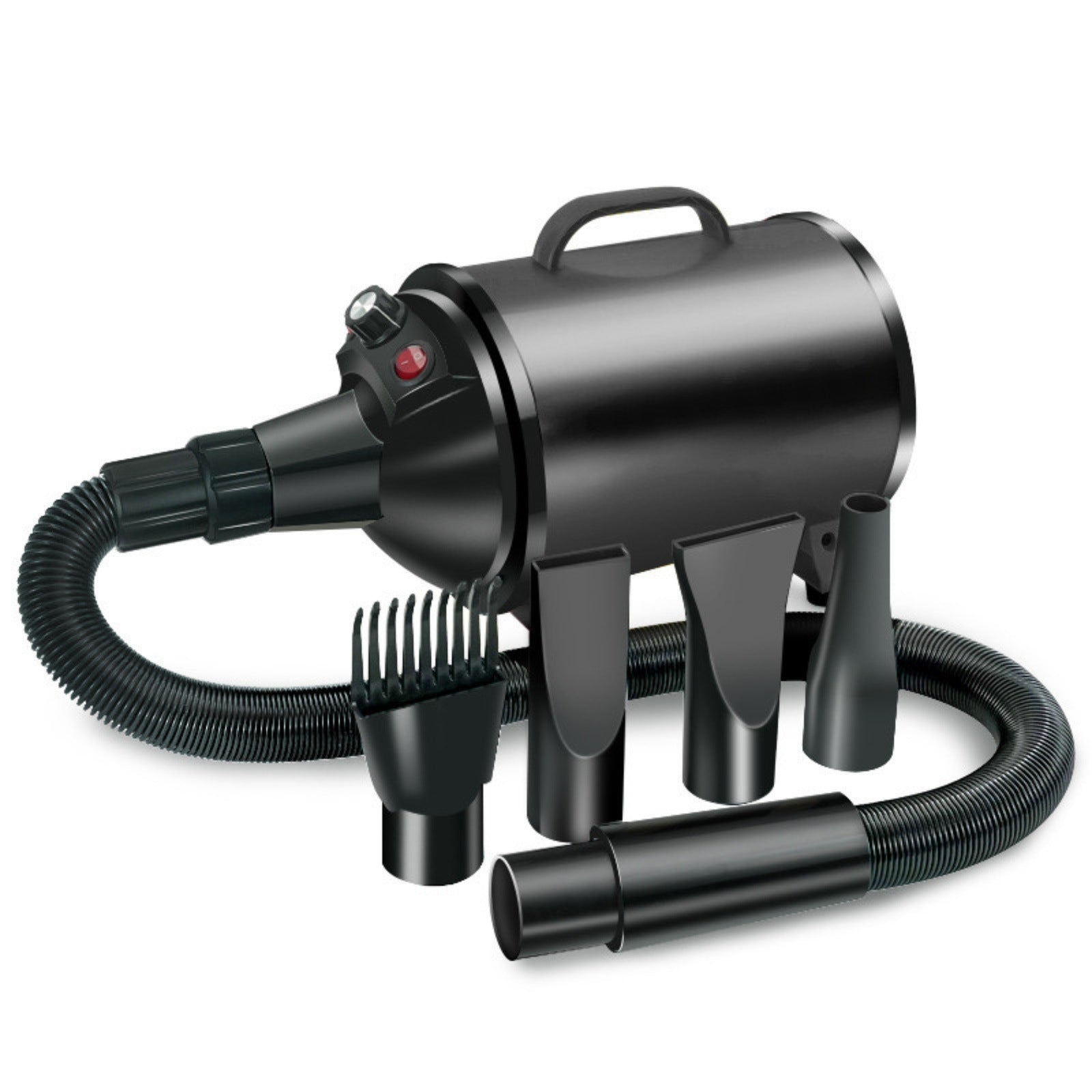 Xatory - Waterblazer voor honden - Waterblazer hond - Stille waterblazer hond - Zwart 2400 watt - Hondenfohn - 4 opzetstukken - Dogzoo
