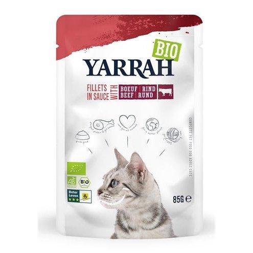 Yarrah Cat Biologische Filets Met Rund In Saus 14X85 GR - Dogzoo