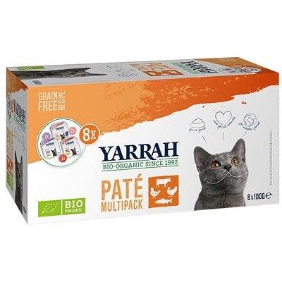 Yarrah Organic Kat Multipack Pate Zalm / Kalkoen / Rund 8X100 GR - Dogzoo